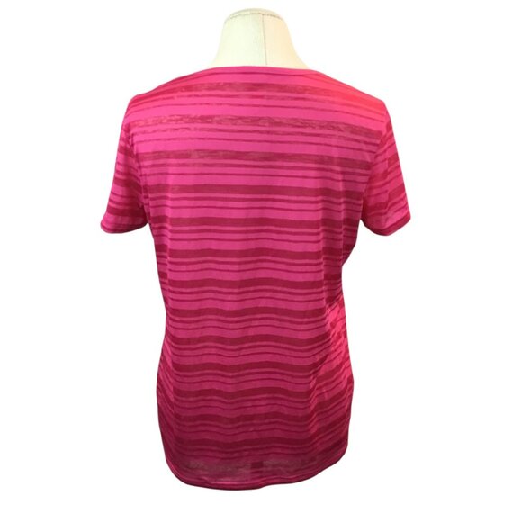 Kari Traa Womens Medium Pink Striped Polyester T-Shirt - Picture 3 of 9